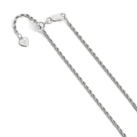 2.25mm Sterling Silver Adjustable Solid D/C Rope Chain Necklace, 30in - Picture 1 of 5